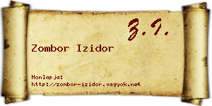 Zombor Izidor névjegykártya